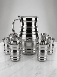 Water Set Stainless Steel Design No 3 (Jug and Glass) - PasbanSteel.com